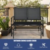 image:imageGIANTEX Patio Glider Benches for Outside Swing Glider Chair wSteel FrameBlack