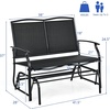 image:imageGIANTEX Patio Glider Benches for Outside Swing Glider Chair wSteel FrameBlack