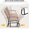 image:imageGIANTEX Patio Glider Benches for Outside Swing Glider Chair wSteel FrameBrown