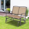 image:imageGIANTEX Patio Glider Benches for Outside Swing Glider Chair wSteel FrameBrown