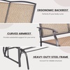 image:imageGIANTEX Patio Glider Benches for Outside Swing Glider Chair wSteel FrameBrown