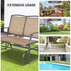 image:imageGIANTEX Patio Glider Benches for Outside Swing Glider Chair wSteel FrameBrown