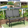 image:imageGIANTEX Patio Glider Benches for Outside Swing Glider Chair wSteel FrameGrey