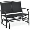image:imageGIANTEX Patio Glider Benches for Outside Swing Glider Chair wSteel FrameBlack