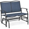 image:imageGIANTEX Patio Glider Benches for Outside Swing Glider Chair wSteel FrameDark Blue