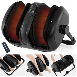image:imageGiantex Foot Massager with Heat Calf Massager with Remove Control 2 Vibration Options 5 Mode amp 5 Compression Intensity 360Adjustable Stand Shiatsu Foot Massage Machine for Calf Arm Relax RedBlack