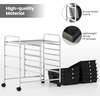 image:imageGiantex 10 Drawers Rolling Cart Classroom Organizers Storage Cart with Wheels for Teacher Office Home School Supplies Tool Craft Art Paper Green GradientBlack
