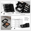 image:imageGiantex 10 Drawers Rolling Cart Classroom Organizers Storage Cart with Wheels for Teacher Office Home School Supplies Tool Craft Art Paper Green GradientBlack