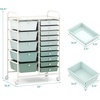 image:imageGiantex 10 Drawers Rolling Cart Classroom Organizers Storage Cart with Wheels for Teacher Office Home School Supplies Tool Craft Art Paper Green GradientGreen Gradient