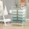 image:imageGiantex 10 Drawers Rolling Cart Classroom Organizers Storage Cart with Wheels for Teacher Office Home School Supplies Tool Craft Art Paper Green GradientGreen Gradient