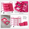 image:imageGiantex 10 Drawers Rolling Cart Classroom Organizers Storage Cart with Wheels for Teacher Office Home School Supplies Tool Craft Art Paper Green GradientHot Pink