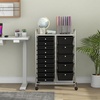 image:imageGiantex 10 Drawers Rolling Cart Classroom Organizers Storage Cart with Wheels for Teacher Office Home School Supplies Tool Craft Art Paper Green GradientBlack