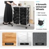image:imageGiantex 10 Drawers Rolling Cart Classroom Organizers Storage Cart with Wheels for Teacher Office Home School Supplies Tool Craft Art Paper Green GradientBlack