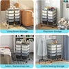 image:imageGiantex 10 Drawers Rolling Cart Classroom Organizers Storage Cart with Wheels for Teacher Office Home School Supplies Tool Craft Art Paper Green GradientGray Gradient