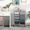 image:imageGiantex 10 Drawers Rolling Cart Classroom Organizers Storage Cart with Wheels for Teacher Office Home School Supplies Tool Craft Art Paper Green GradientBlack Gradient