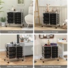 image:imageGiantex 10 Drawers Rolling Cart Classroom Organizers Storage Cart with Wheels for Teacher Office Home School Supplies Tool Craft Art Paper Green GradientBlack