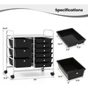 image:imageGiantex 10 Drawers Rolling Cart Classroom Organizers Storage Cart with Wheels for Teacher Office Home School Supplies Tool Craft Art Paper Green GradientBlack