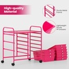 image:imageGiantex 10 Drawers Rolling Cart Classroom Organizers Storage Cart with Wheels for Teacher Office Home School Supplies Tool Craft Art Paper Green GradientHot Pink