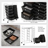 image:imageGiantex 10 Drawers Rolling Cart Classroom Organizers Storage Cart with Wheels for Teacher Office Home School Supplies Tool Craft Art Paper Green GradientBlack