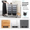 image:imageGiantex 10 Drawers Rolling Cart Classroom Organizers Storage Cart with Wheels for Teacher Office Home School Supplies Tool Craft Art Paper Green GradientBlack Gradient