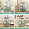 image:imageGiantex 10 Drawers Rolling Cart Classroom Organizers Storage Cart with Wheels for Teacher Office Home School Supplies Tool Craft Art Paper Green GradientGreen Gradient