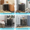 image:imageGiantex 10 Drawers Rolling Cart Classroom Organizers Storage Cart with Wheels for Teacher Office Home School Supplies Tool Craft Art Paper Green GradientBlack