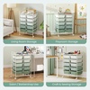 image:imageGiantex 10 Drawers Rolling Cart Classroom Organizers Storage Cart with Wheels for Teacher Office Home School Supplies Tool Craft Art Paper Green GradientGreen Gradient