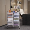 image:imageGiantex 10 Drawers Rolling Cart Classroom Organizers Storage Cart with Wheels for Teacher Office Home School Supplies Tool Craft Art Paper Green GradientClear