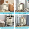 image:imageGiantex 10 Drawers Rolling Cart Classroom Organizers Storage Cart with Wheels for Teacher Office Home School Supplies Tool Craft Art Paper Green GradientIvory