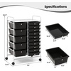image:imageGiantex 10 Drawers Rolling Cart Classroom Organizers Storage Cart with Wheels for Teacher Office Home School Supplies Tool Craft Art Paper Green GradientBlack