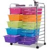 image:imageGiantex 10 Drawers Rolling Cart Classroom Organizers Storage Cart with Wheels for Teacher Office Home School Supplies Tool Craft Art Paper Green GradientMulticolor