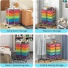 image:imageGiantex 10 Drawers Rolling Cart Classroom Organizers Storage Cart with Wheels for Teacher Office Home School Supplies Tool Craft Art Paper Green GradientMulticolor