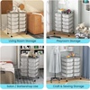 image:imageGiantex 10 Drawers Rolling Cart Classroom Organizers Storage Cart with Wheels for Teacher Office Home School Supplies Tool Craft Art Paper Green GradientClear
