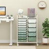 image:imageGiantex 10 Drawers Rolling Cart Classroom Organizers Storage Cart with Wheels for Teacher Office Home School Supplies Tool Craft Art Paper Green GradientGreen Gradient