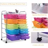 image:imageGiantex 10 Drawers Rolling Cart Classroom Organizers Storage Cart with Wheels for Teacher Office Home School Supplies Tool Craft Art Paper Green GradientMulticolor