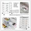image:imageGiantex 10 Drawers Rolling Cart Classroom Organizers Storage Cart with Wheels for Teacher Office Home School Supplies Tool Craft Art Paper Green GradientClear