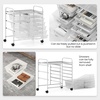 image:imageGiantex 10 Drawers Rolling Cart Classroom Organizers Storage Cart with Wheels for Teacher Office Home School Supplies Tool Craft Art Paper Green GradientClear