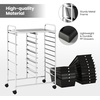 image:imageGiantex 10 Drawers Rolling Cart Classroom Organizers Storage Cart with Wheels for Teacher Office Home School Supplies Tool Craft Art Paper Green GradientBlack