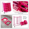 image:imageGiantex 10 Drawers Rolling Cart Classroom Organizers Storage Cart with Wheels for Teacher Office Home School Supplies Tool Craft Art Paper Green GradientHot Pink