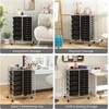 image:imageGiantex 10 Drawers Rolling Cart Classroom Organizers Storage Cart with Wheels for Teacher Office Home School Supplies Tool Craft Art Paper Green GradientBlack