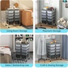 image:imageGiantex 10 Drawers Rolling Cart Classroom Organizers Storage Cart with Wheels for Teacher Office Home School Supplies Tool Craft Art Paper Green GradientBlack Gradient