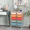 image:imageGiantex 10 Drawers Rolling Cart Classroom Organizers Storage Cart with Wheels for Teacher Office Home School Supplies Tool Craft Art Paper Green GradientMacaron Multicolor
