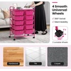 image:imageGiantex 10 Drawers Rolling Cart Classroom Organizers Storage Cart with Wheels for Teacher Office Home School Supplies Tool Craft Art Paper Green GradientHot Pink