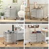 image:imageGiantex 10 Drawers Rolling Cart Classroom Organizers Storage Cart with Wheels for Teacher Office Home School Supplies Tool Craft Art Paper Green GradientClear