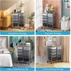 image:imageGiantex 10 Drawers Rolling Cart Classroom Organizers Storage Cart with Wheels for Teacher Office Home School Supplies Tool Craft Art Paper Green GradientBlack Gradient