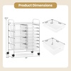 image:imageGiantex 10 Drawers Rolling Cart Classroom Organizers Storage Cart with Wheels for Teacher Office Home School Supplies Tool Craft Art Paper Green GradientClear