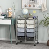 image:imageGiantex 10 Drawers Rolling Cart Classroom Organizers Storage Cart with Wheels for Teacher Office Home School Supplies Tool Craft Art Paper Green GradientGray Gradient