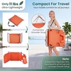 image:imageGIANTEX Tanning Chair with Face Hole Folding Beach Lounge Chair w 5Position Adjustable Backrest Storage Pocket Removable Cushion Outdoor Sunbathing Chair for Pool Camping 1OrangeOrange