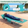 image:imageGIANTEX Tanning Chair with Face Hole Folding Beach Lounge Chair w 5Position Adjustable Backrest Storage Pocket Removable Cushion Outdoor Sunbathing Chair for Pool Camping 1OrangeMint Green