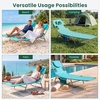 image:imageGIANTEX Tanning Chair with Face Hole Folding Beach Lounge Chair w 5Position Adjustable Backrest Storage Pocket Removable Cushion Outdoor Sunbathing Chair for Pool Camping 1OrangeMint Green